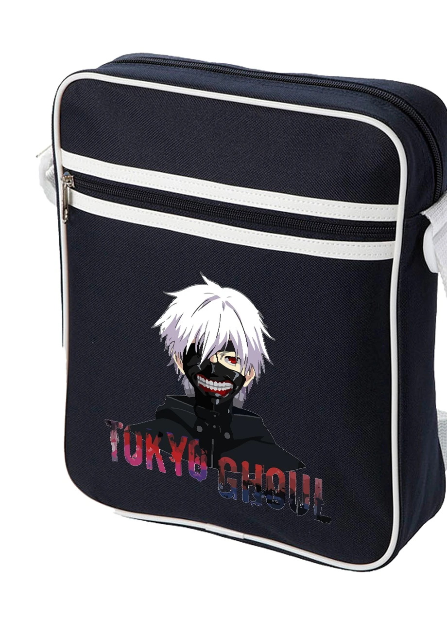 Сумка-мессенджер Токийский гуль Кэн Канэки лого-портрет(Tokyo Ghoul) Синий (92289-3528-NB) MobiPrint (259887289)