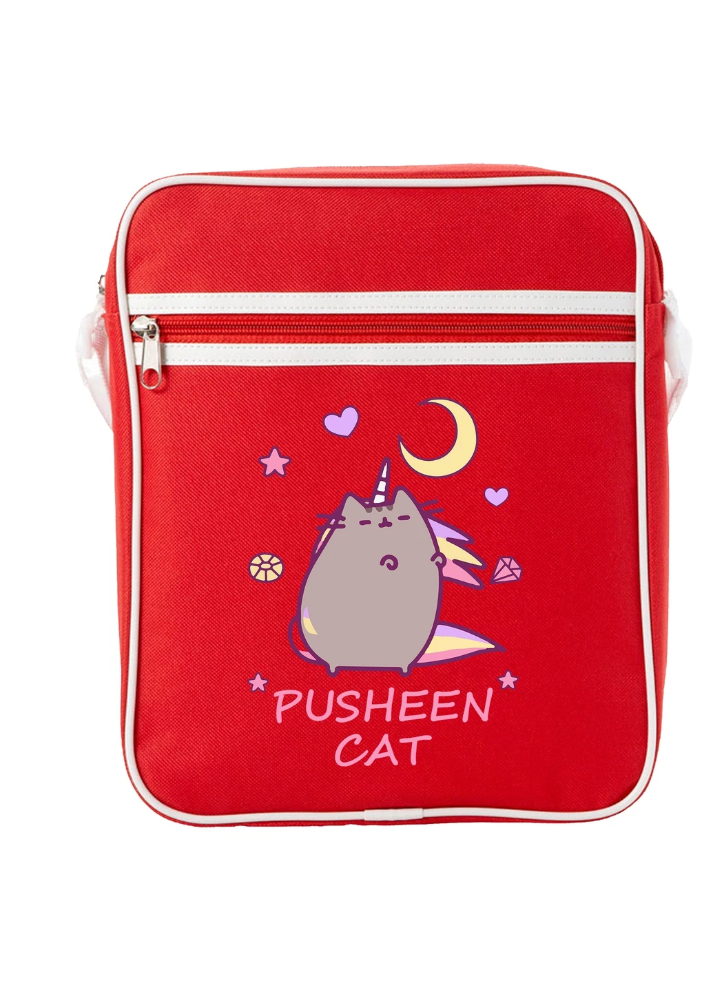 Сумка-мессенджер Кот Пушин (Pusheen Cat) Красный (92289-3350-RD) MobiPrint (259885764)