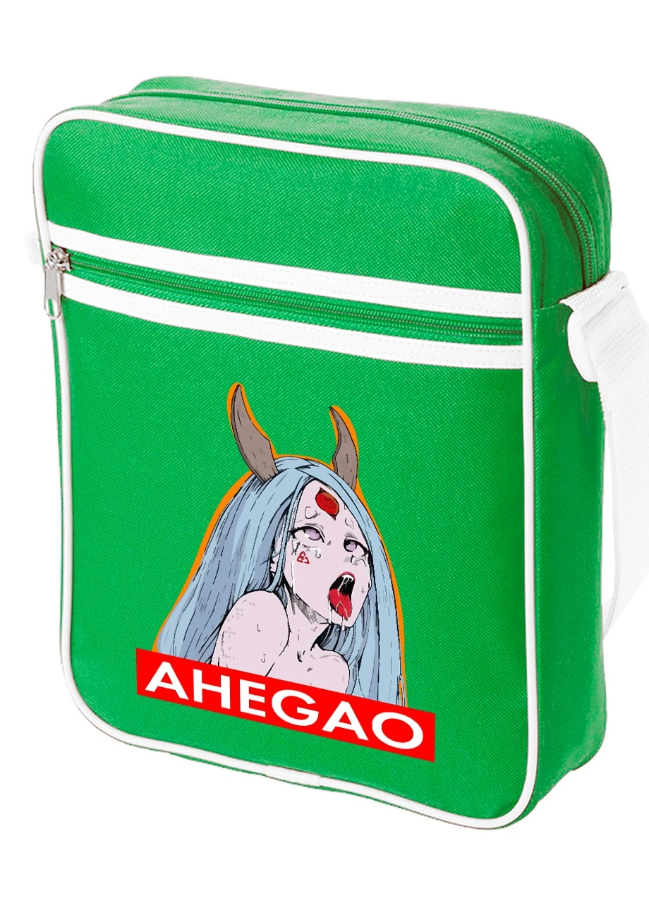 Сумка-мессенджер Ахэгао девушка-рот лого(Ahegao girl logo) Зеленый (92289-3508-KG) MobiPrint (259886012)