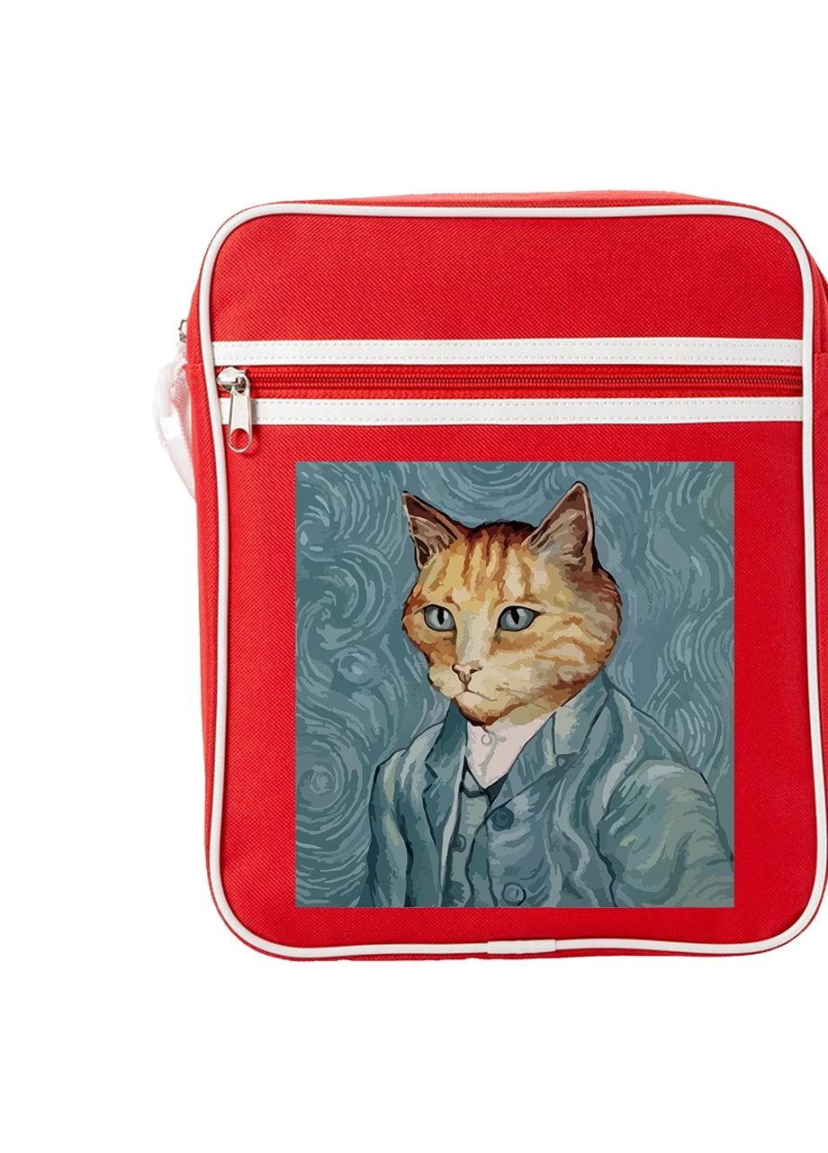 Сумка-месенджер Кіт Вінсент Ван Гог (Vincent van Gogh Cat) Червоний (92289-2959-RD) MobiPrint (259887082)