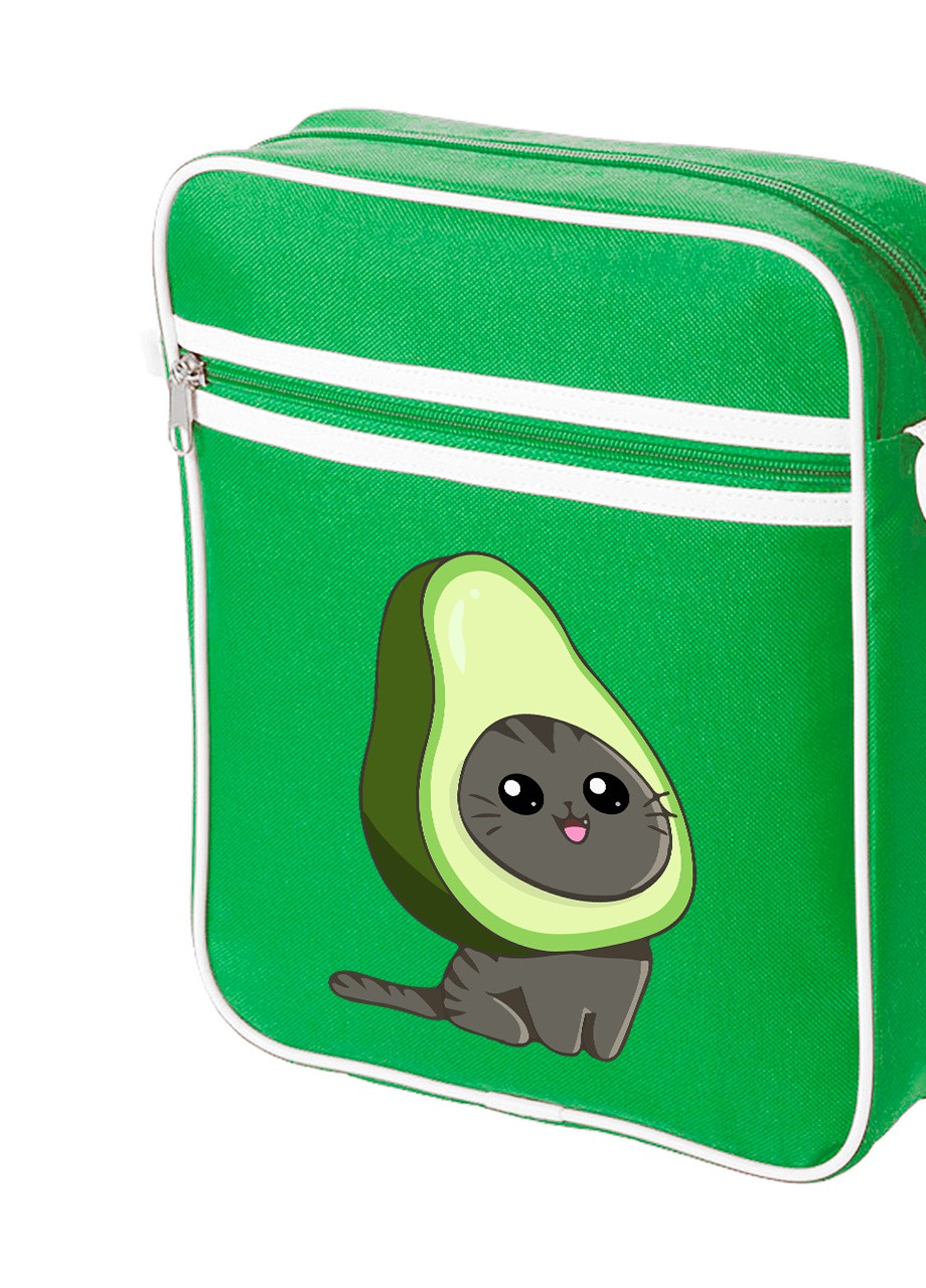 Сумка-мессенджер Авокадо кот (Avocato) Зеленый (92289-3473-KG) MobiPrint (259886658)