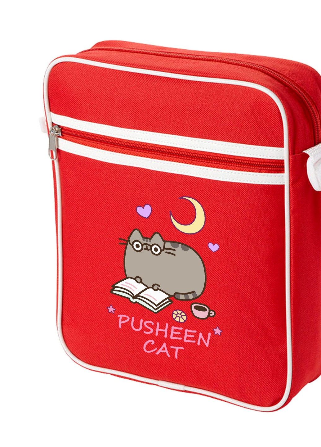 Сумка-месенджер Кіт Пушин (Pusheen Cat) Червоний (92289-3351-RD) MobiPrint (259887101)