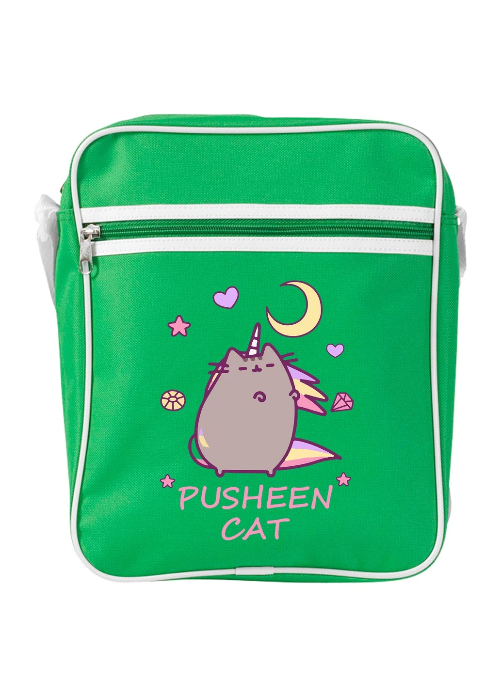 Сумка-месенджер Кіт Пушин (Pusheen Cat) Зелений (92289-3350-KG) MobiPrint (259886053)