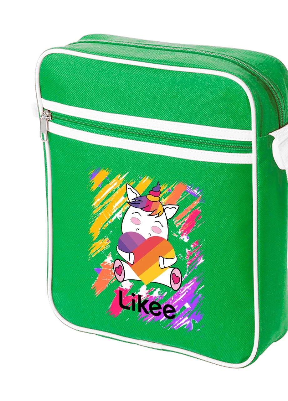 Сумка-мессенджер Лайки кот (Likee cat) Зеленый (92289-2581-KG) MobiPrint (259886439)