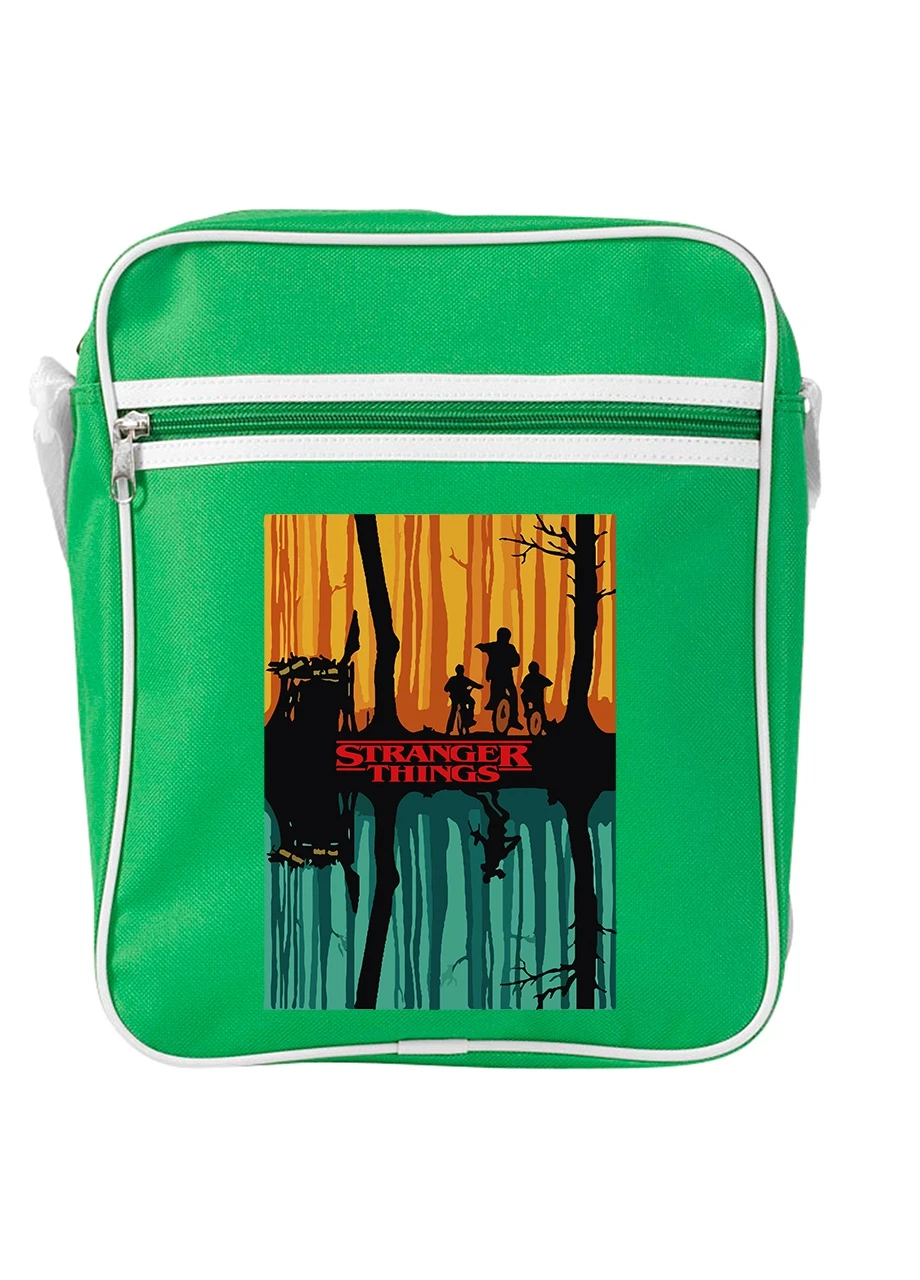 Сумка-месенджер Дуже дивні справи постер (Stranger Things poster) Зелений (92289-3573-KG) MobiPrint (259886075)