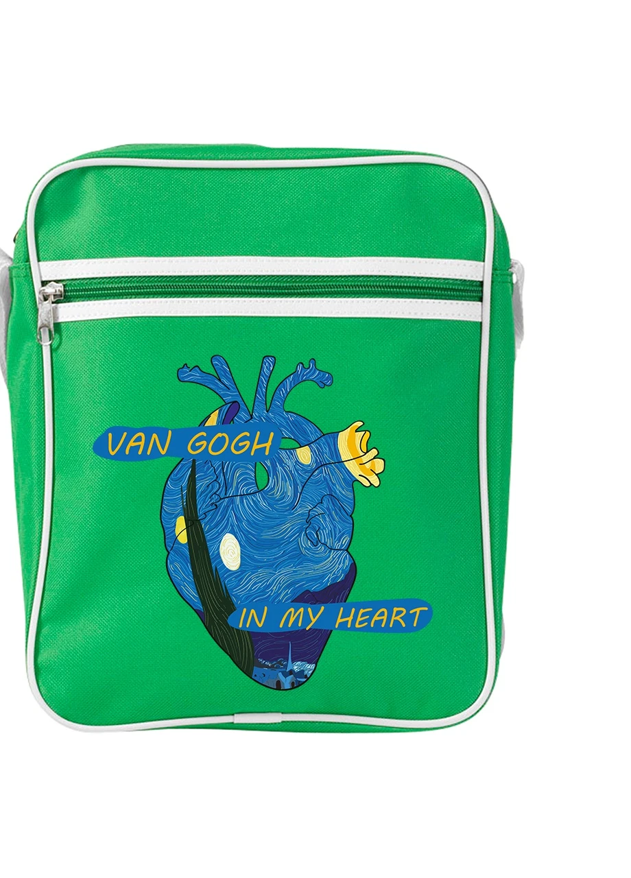 Сумка-мессенджер Сердце Винсент Ван Гог (Vincent van Gogh) Зеленый (92289-2950-KG) MobiPrint (259887042)