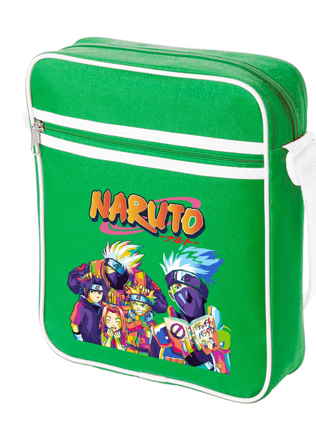 Сумка-мессенджер Наруто (Naruto) Зеленый (92289-3336-KG) MobiPrint (259887886)