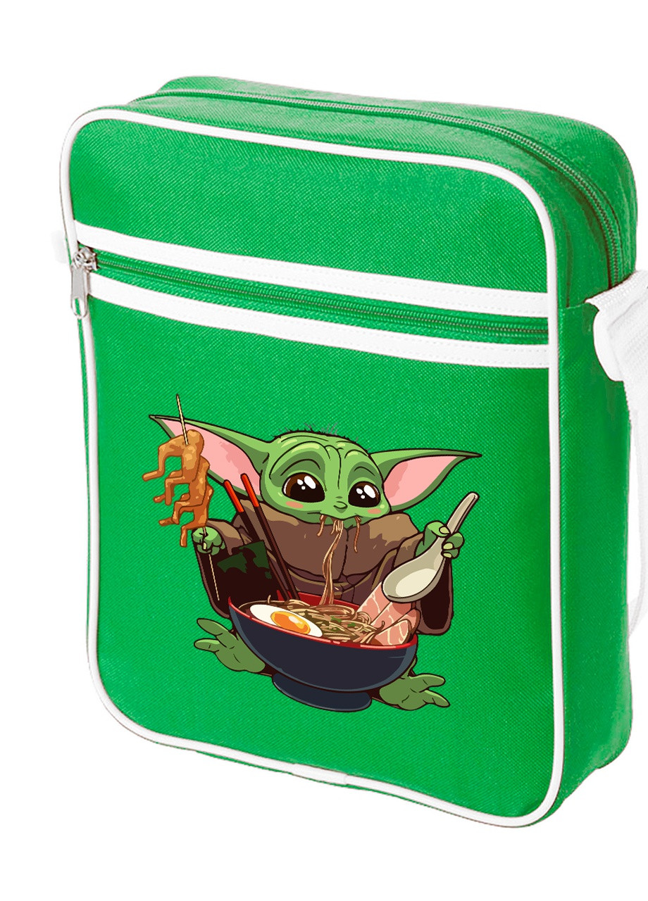 Сумка-месенджер Грогу Йода смачна їжа (Grogu Baby Yoda) Зелений (92289-3524-KG) MobiPrint (259885943)