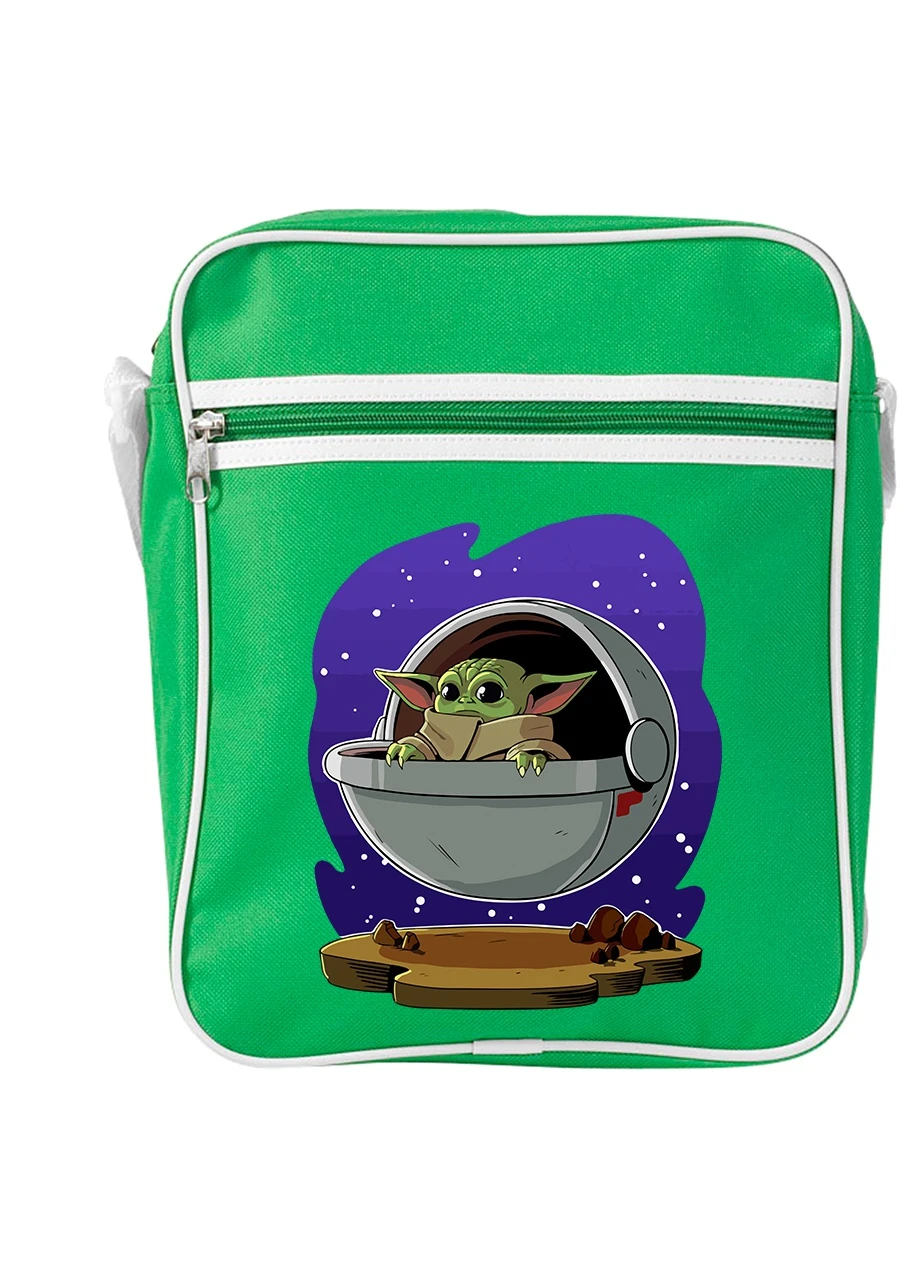 Сумка-месенджер Грогу космос (Grogu Baby Yoda) Зелений (92289-3518-KG) MobiPrint (259887184)