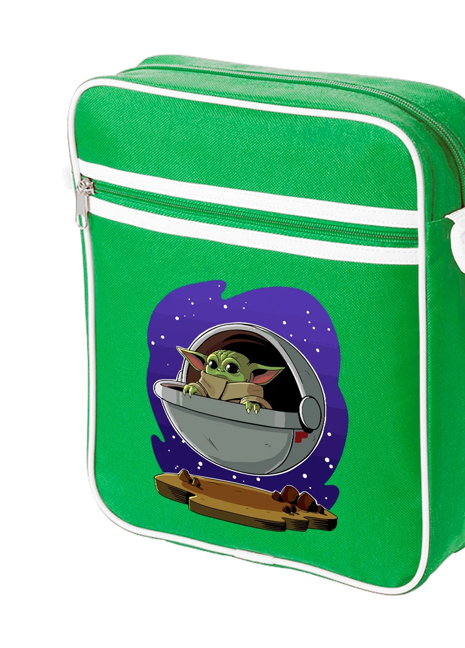 Сумка-месенджер Грогу космос (Grogu Baby Yoda) Зелений (92289-3518-KG) MobiPrint (259887184)
