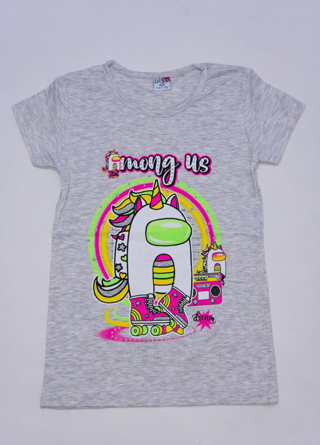 Сіра літня футболка дитяча для дівчинки Turkey