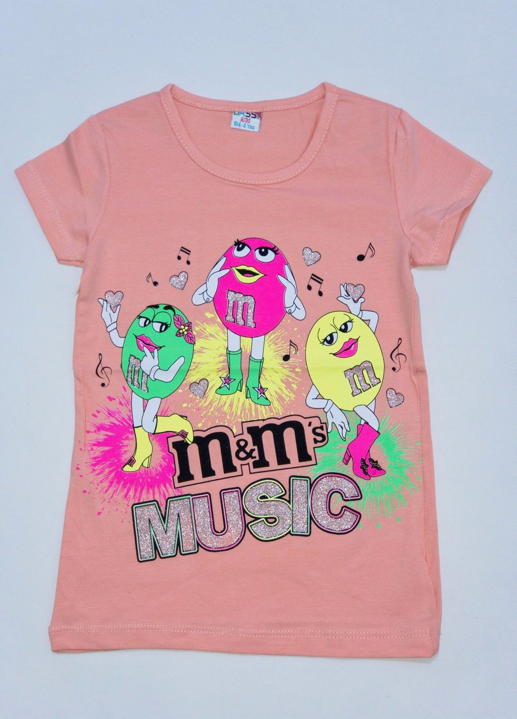 Персиковая летняя футболка детская m&m's Turkey