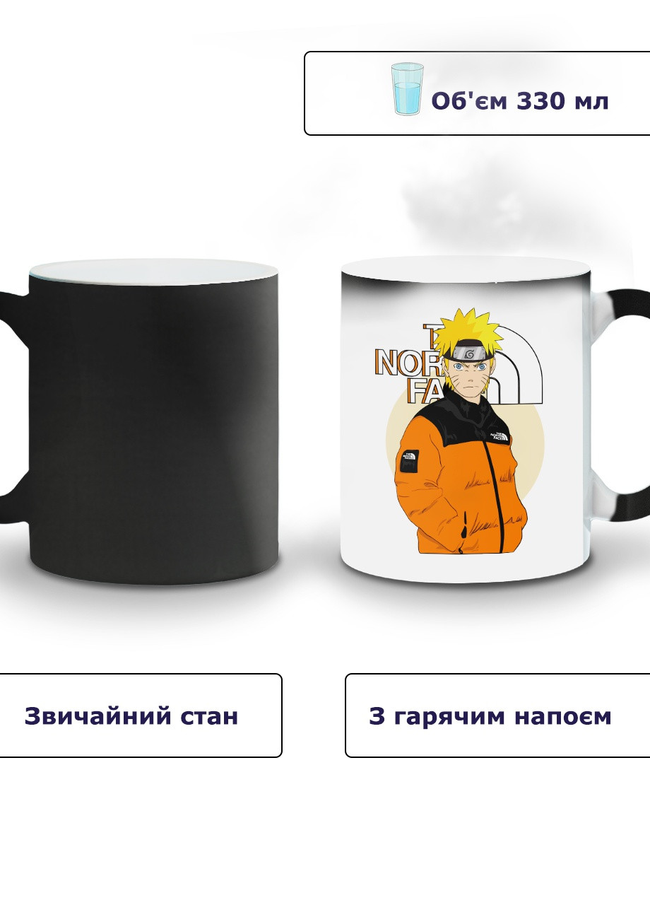 Кружка-хамелеон Наруто Норс Фейс (Naruto The Norch Face) 330мл (93429-3480-wthm) MobiPrint (259886970)