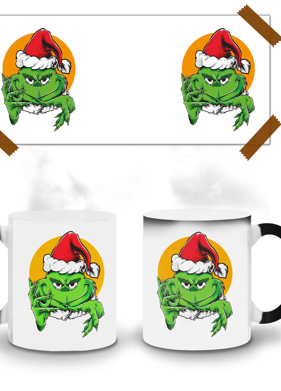 Кружка-хамелеон Грінч хитра пика(Grinch) 330мл (93429-3547-wthm) MobiPrint (259888032)