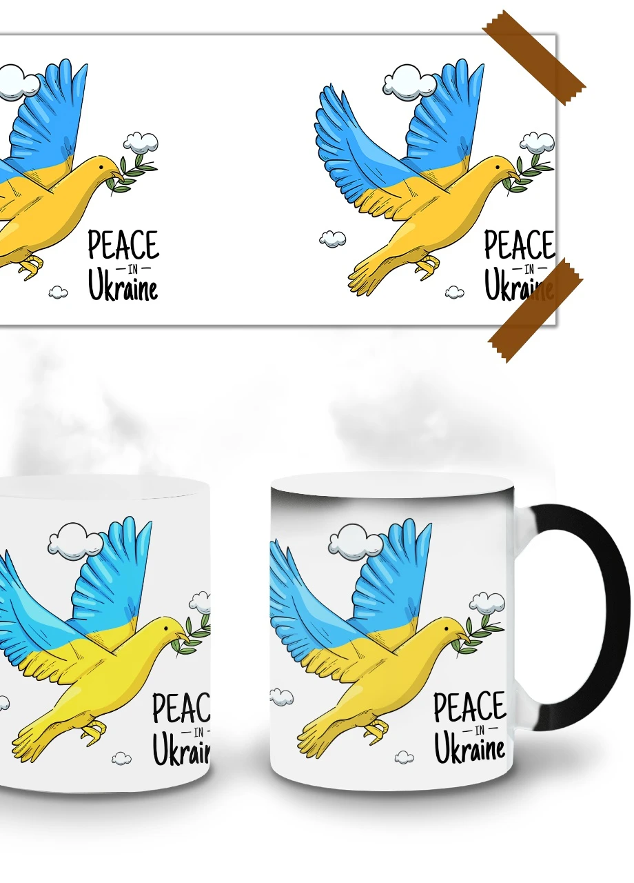 Кружка-хамелеон Голубь мира 330мл (93429-3895-wthm) MobiPrint (259886019)