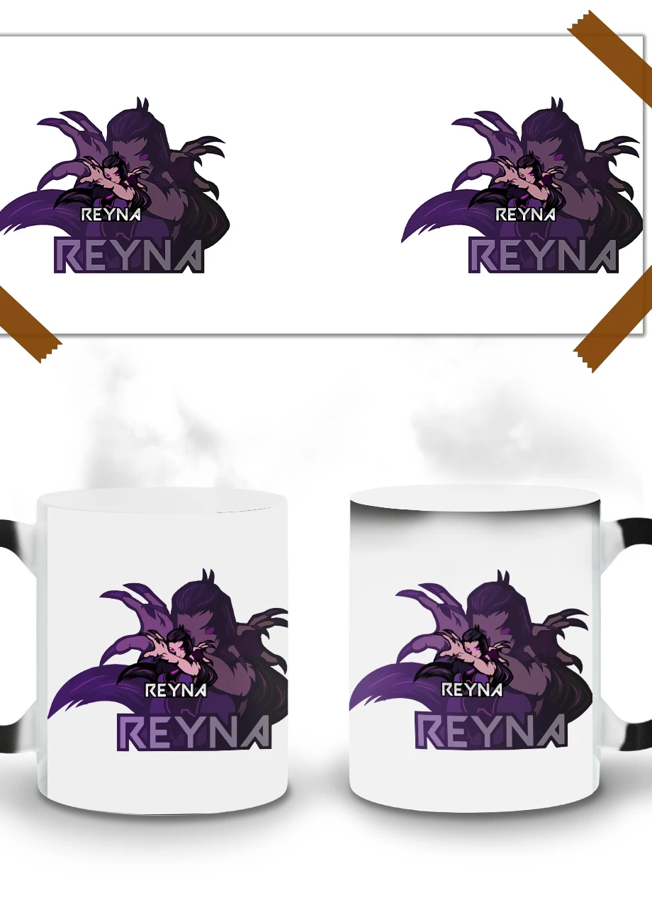 Кружка-хамелеон Валорант Рейну (Valorant Reyna) 330мл (93429-3540-wthm) MobiPrint (259887692)
