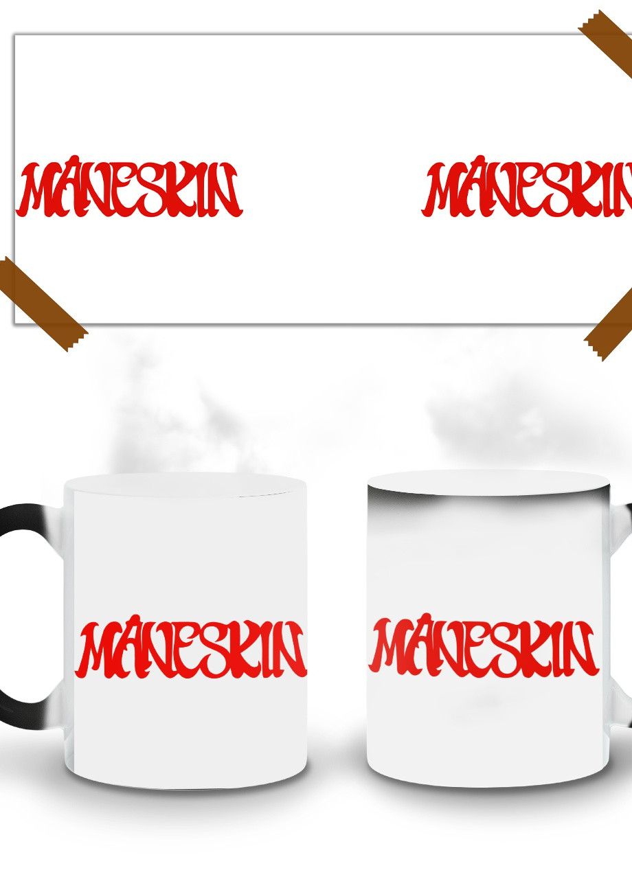 Кружка-хамелеон Манескин лого(Maneskin logo) 330мл (93429-3513-wthm) MobiPrint (259888038)