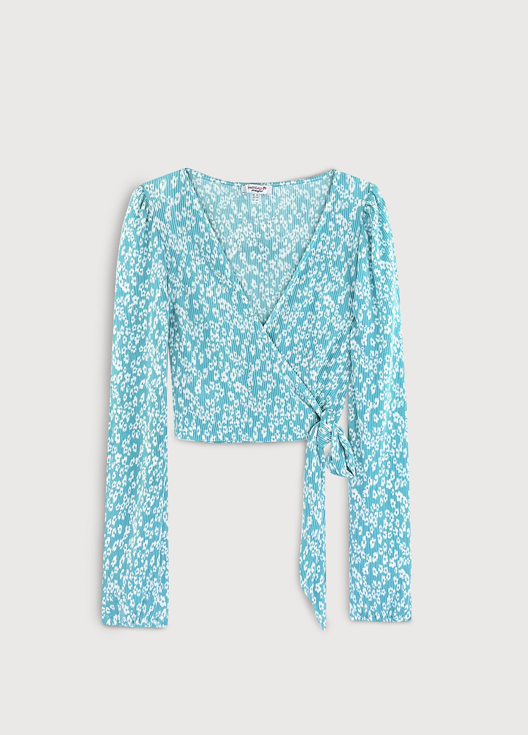 Голубая летняя блуза в цветочный принт Jennyfer