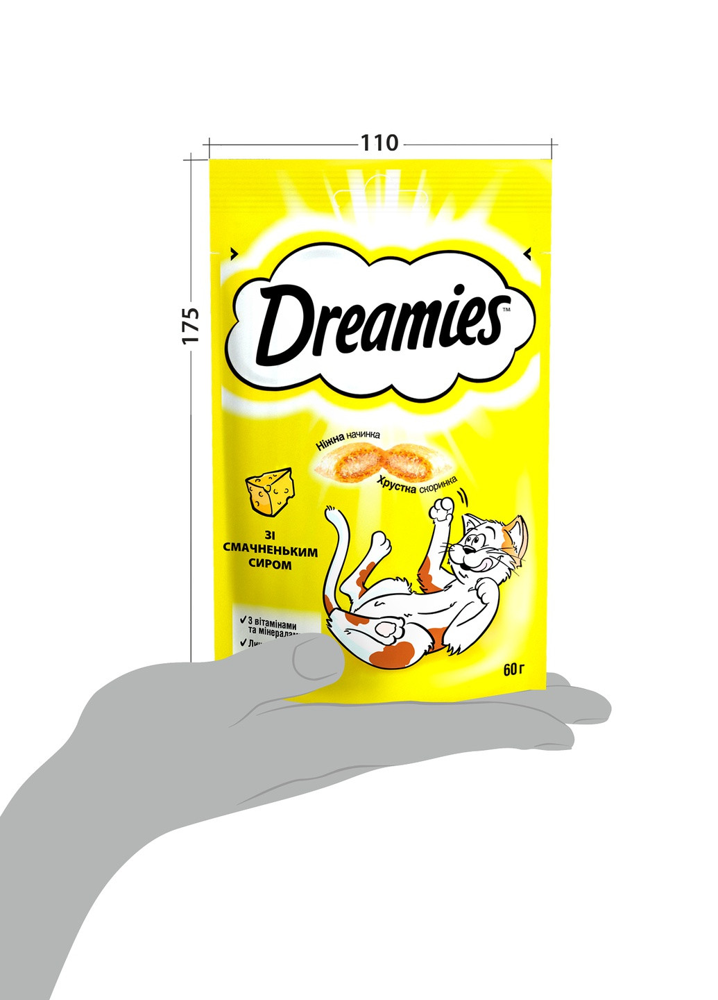 Лакомство для кошек с сыром 60г Dreamies ‣ Купить в интернет-магазине ...