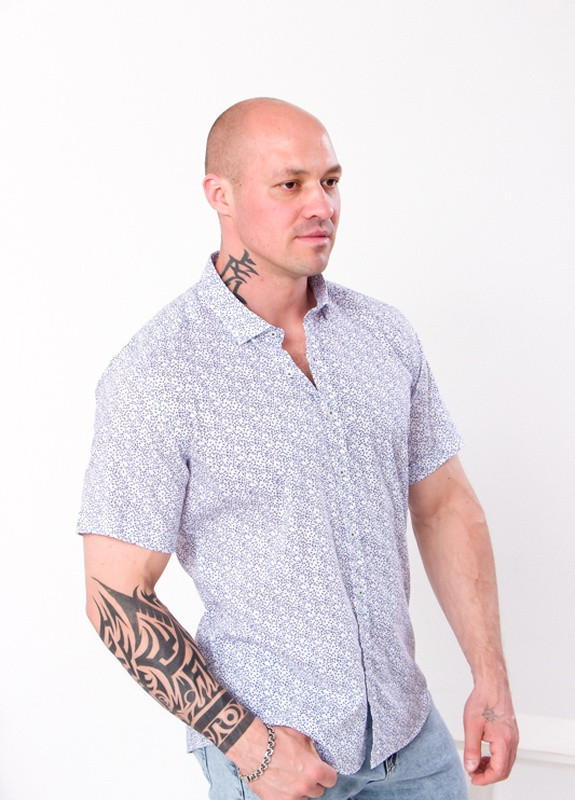 Синяя повседневный рубашка No Brand