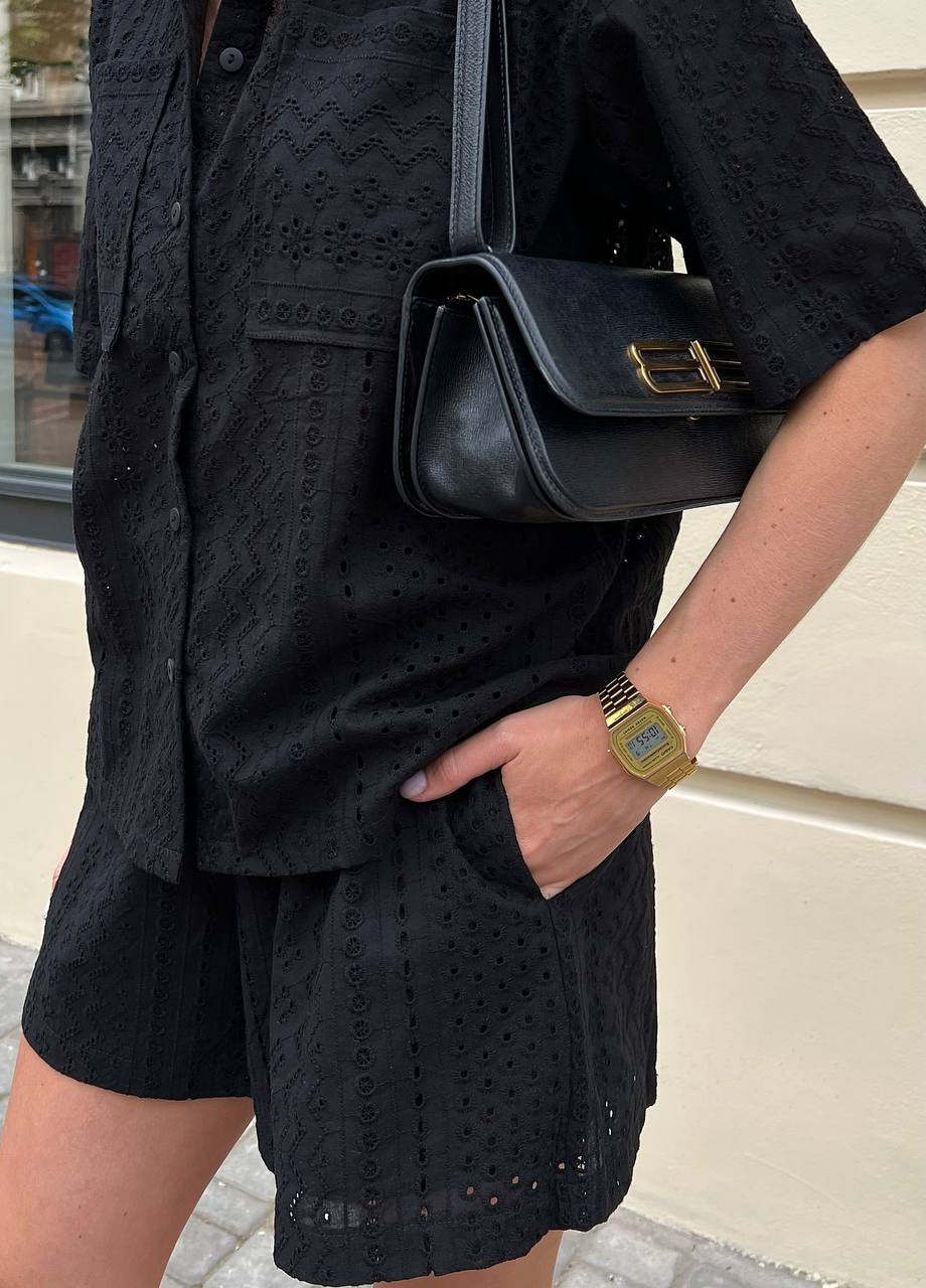 Жіночий літній костюм мереживний (шорти та сорочка з коротким рукавом) ZF inspire (259792891)