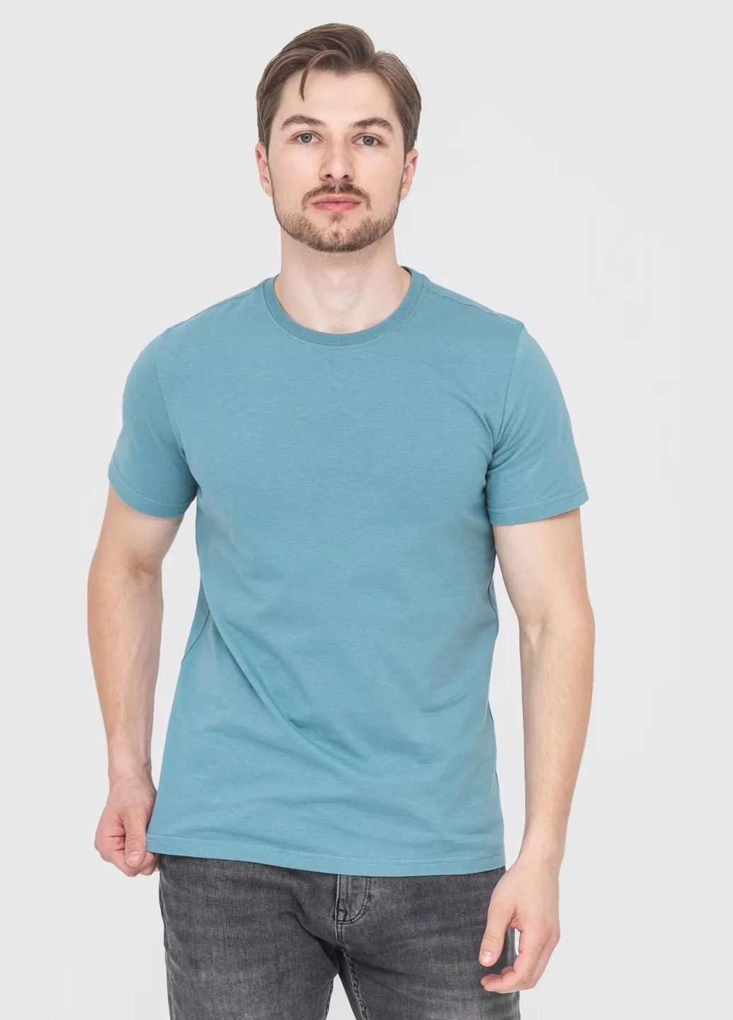 Сіро-голубий футболка чоловіча з коротким рукавом Роза