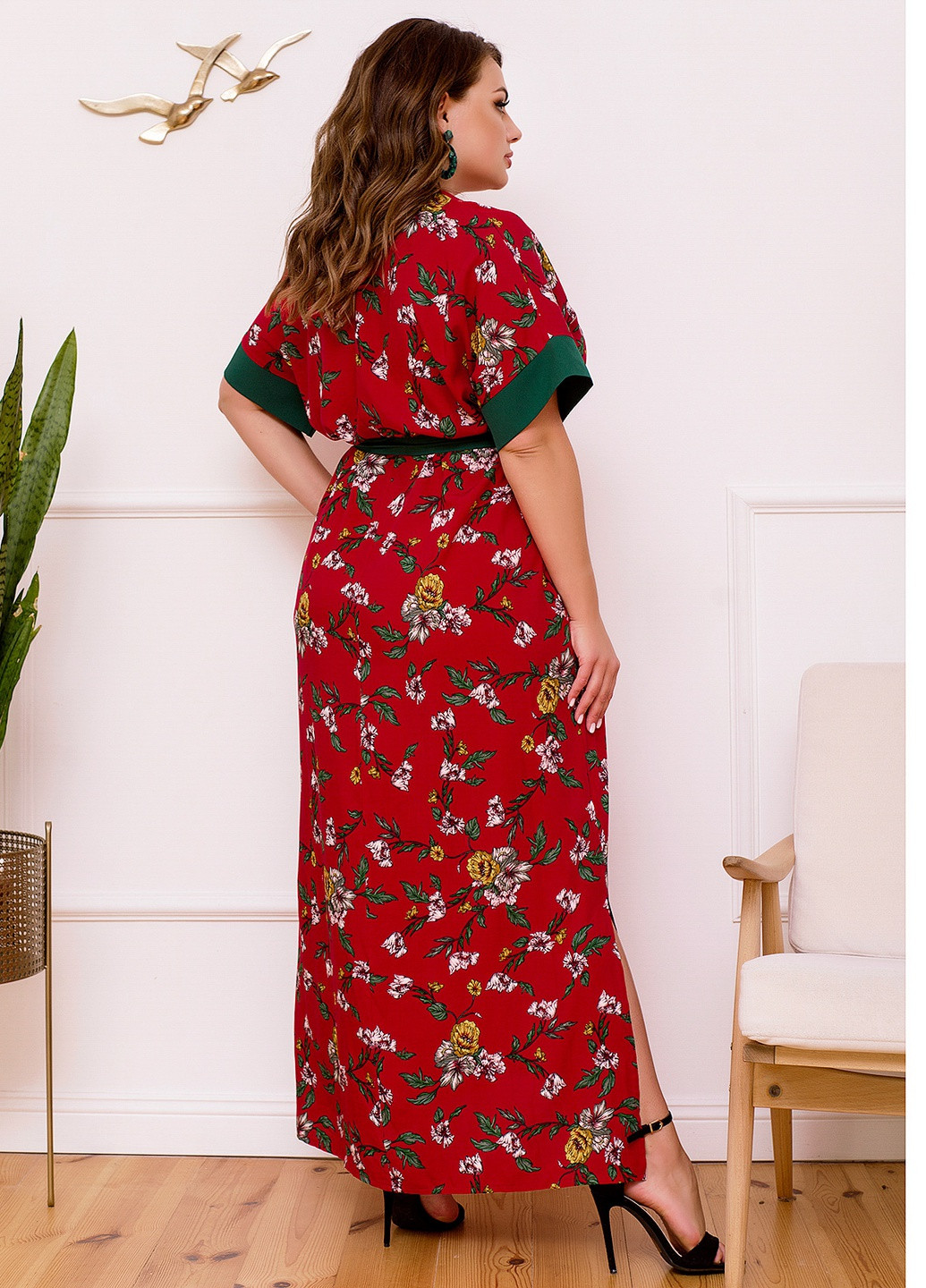 Красное кэжуал сукня Minova с цветочным принтом