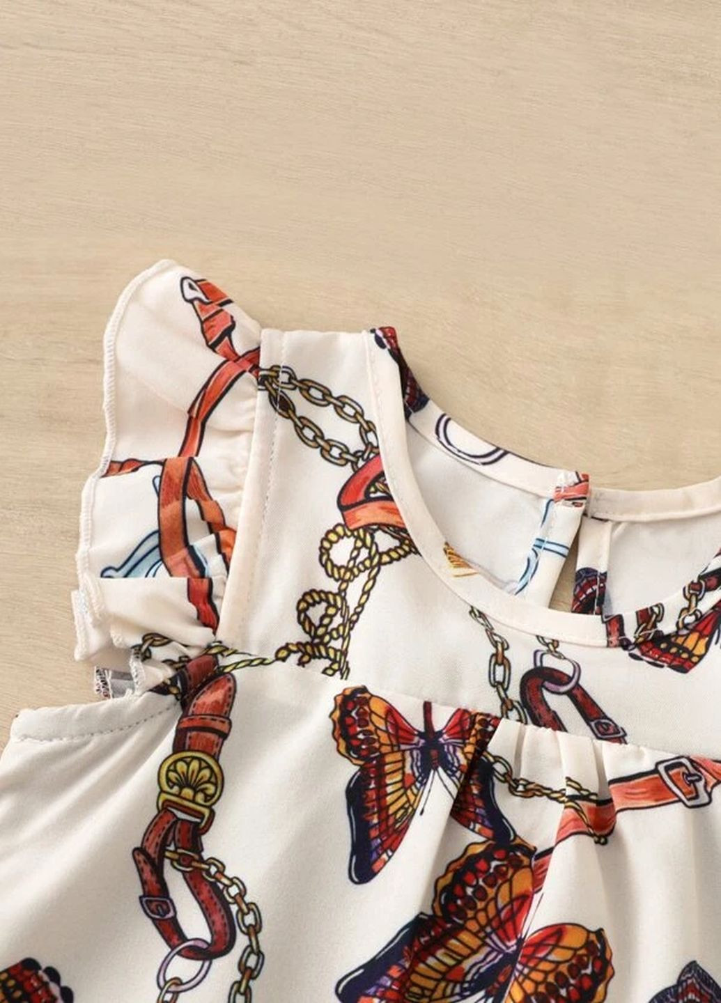 Комбінована плаття-боді baby chain & butterfly з рюшами та оздобленням SHEIN (259811799)