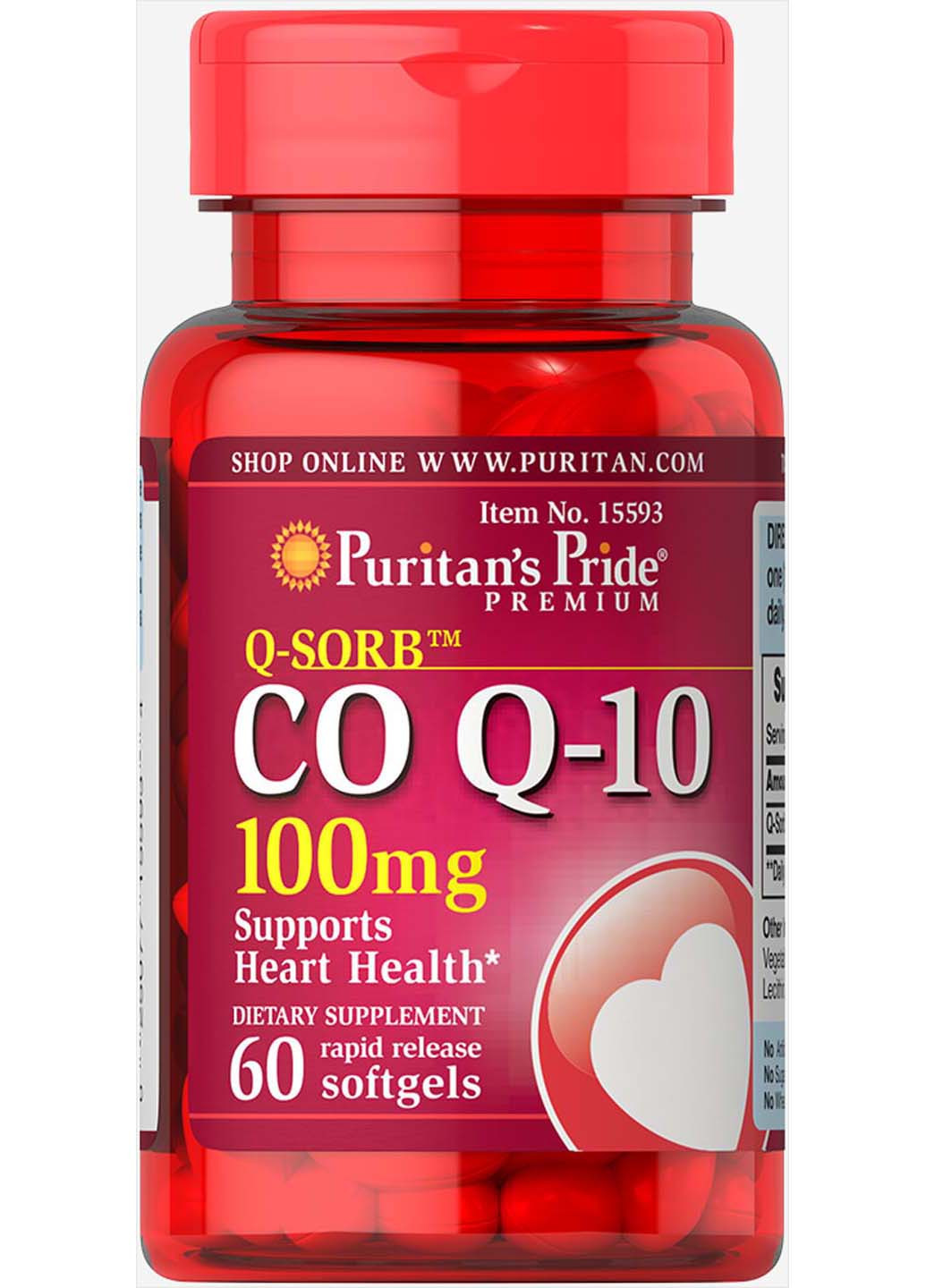 Коэнзим Q-10, Q-SORB Co Q-10, 100 мг, 60 капсул Puritans Pride (259813569)