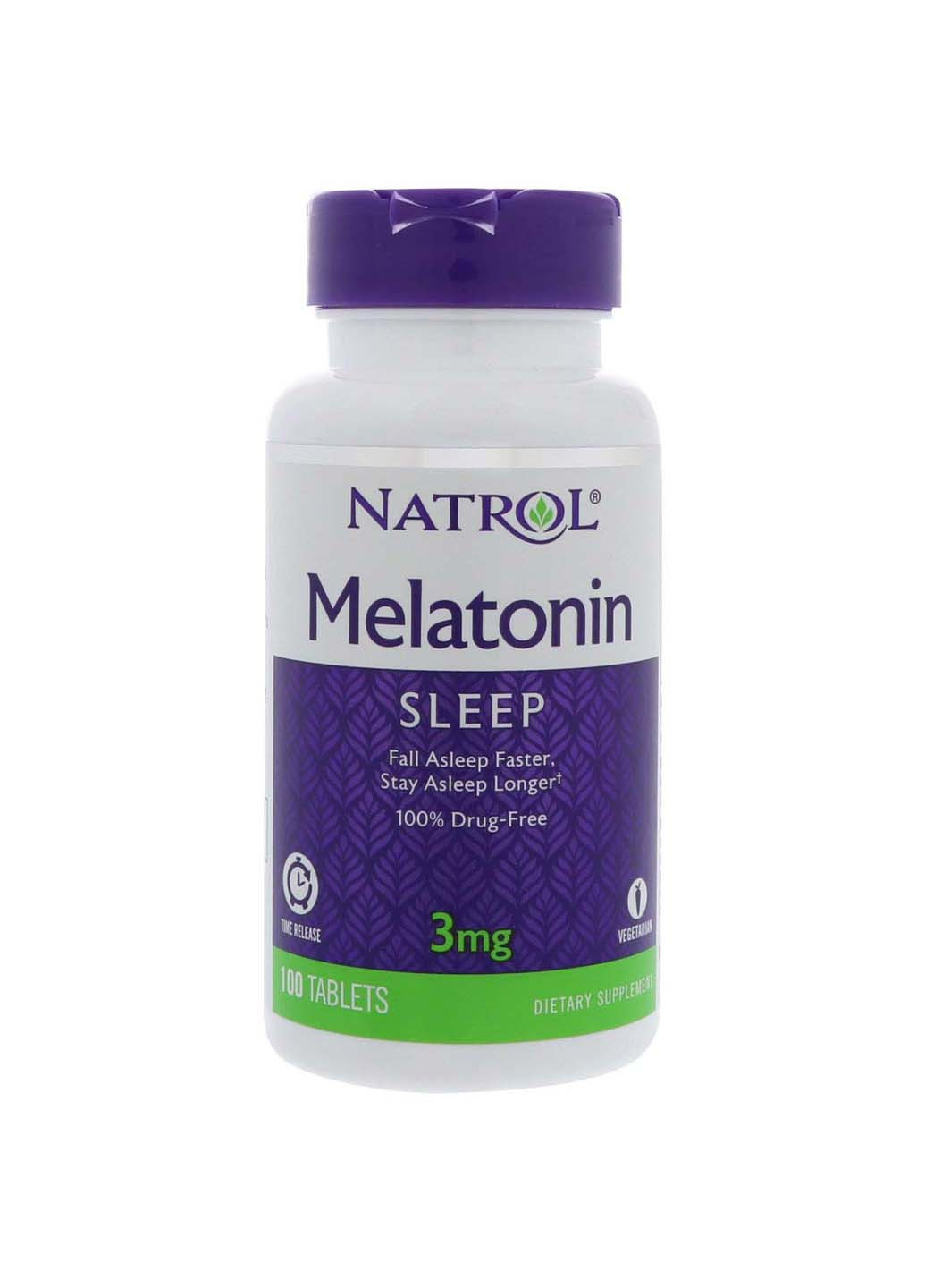 Мелатонин, Melatonin TR, 3 мг, 100 таблеток Natrol (259813504)