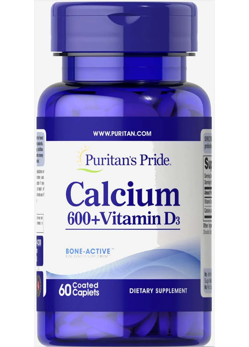 Кальцій карбонат + вітамін Д Calcium + Vitamin D 600 мг/125 МО 60 капсул Puritans Pride (259813576)