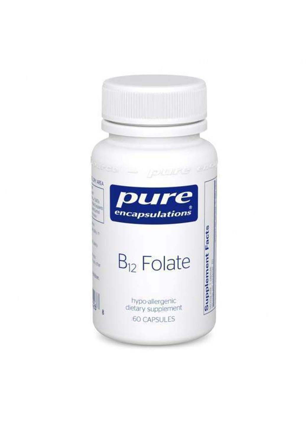 Вітамін B12 та фолат 60 капсул Pure Encapsulations (259813601)