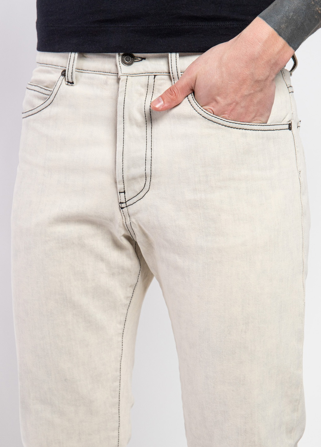 Бежевые демисезонные укороченные джинсы молочного оттенка MSGM