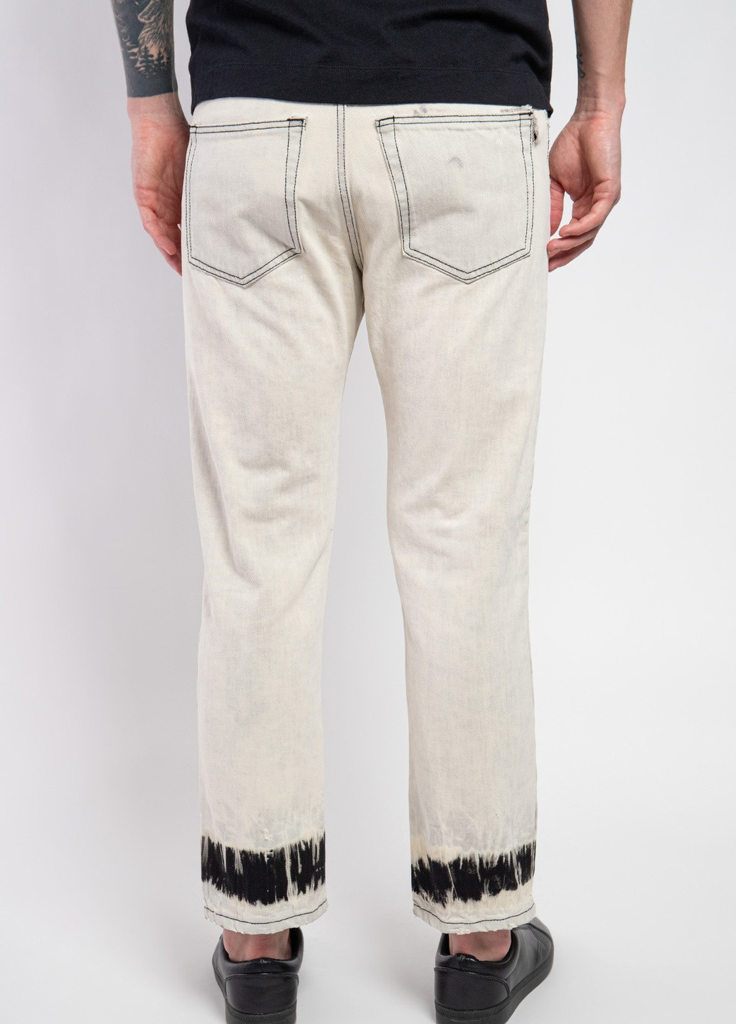 Бежевые демисезонные укороченные джинсы молочного оттенка MSGM