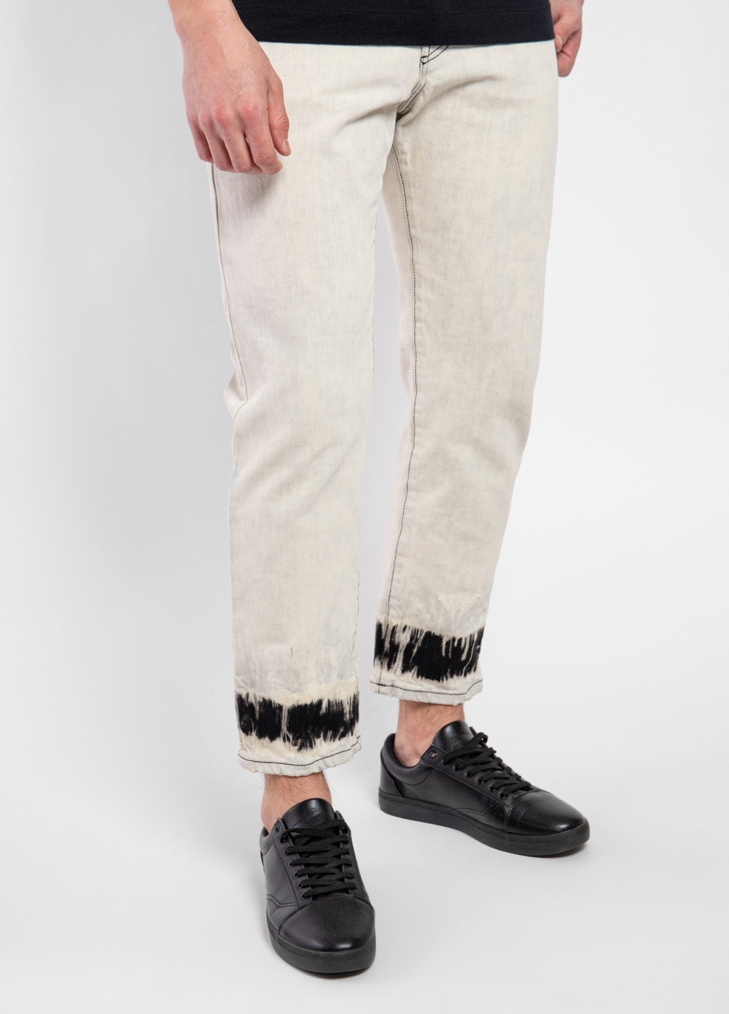 Бежевые демисезонные укороченные джинсы молочного оттенка MSGM
