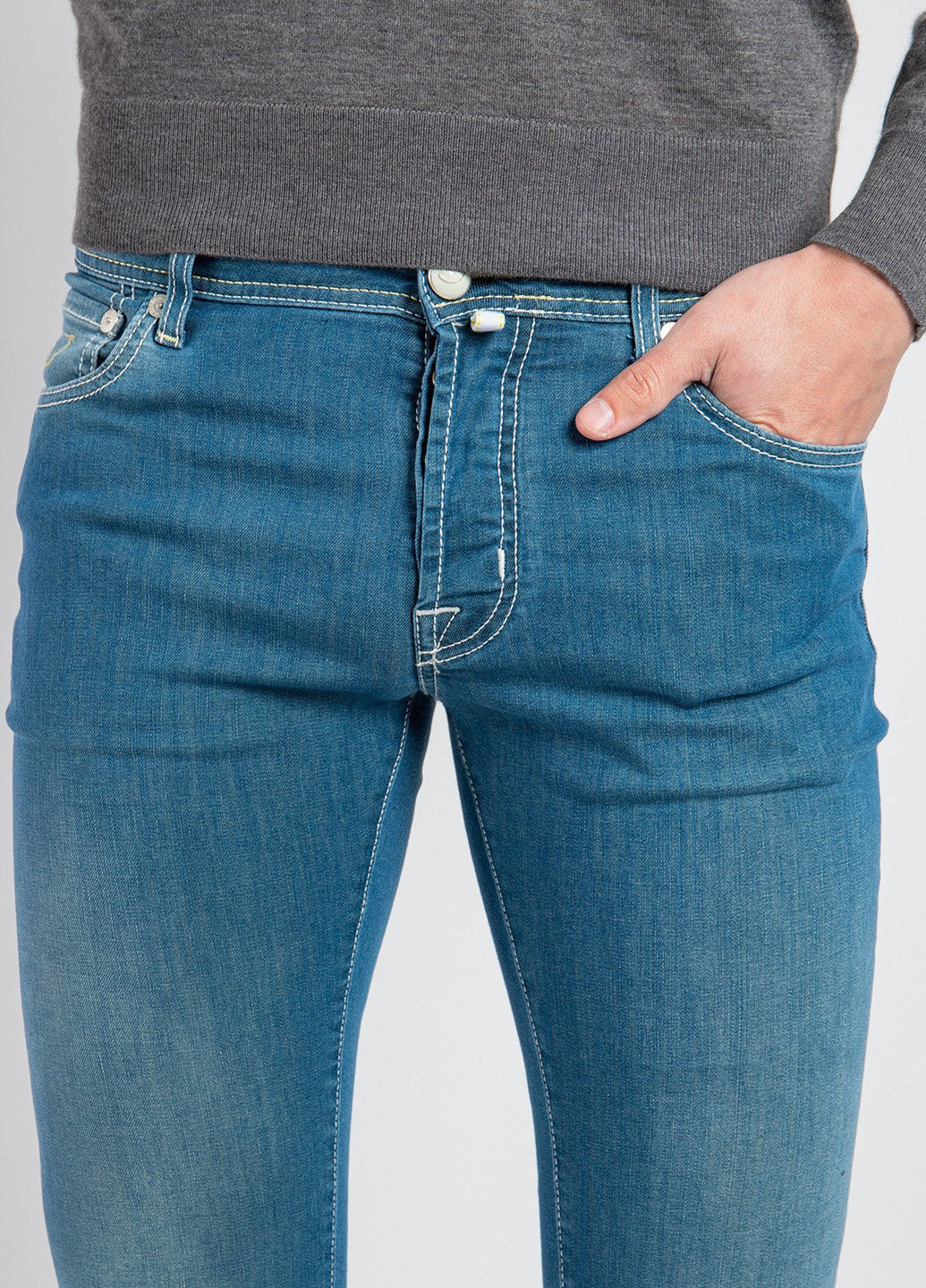 Синие демисезонные синие джинсы skinny Jacob Cohen