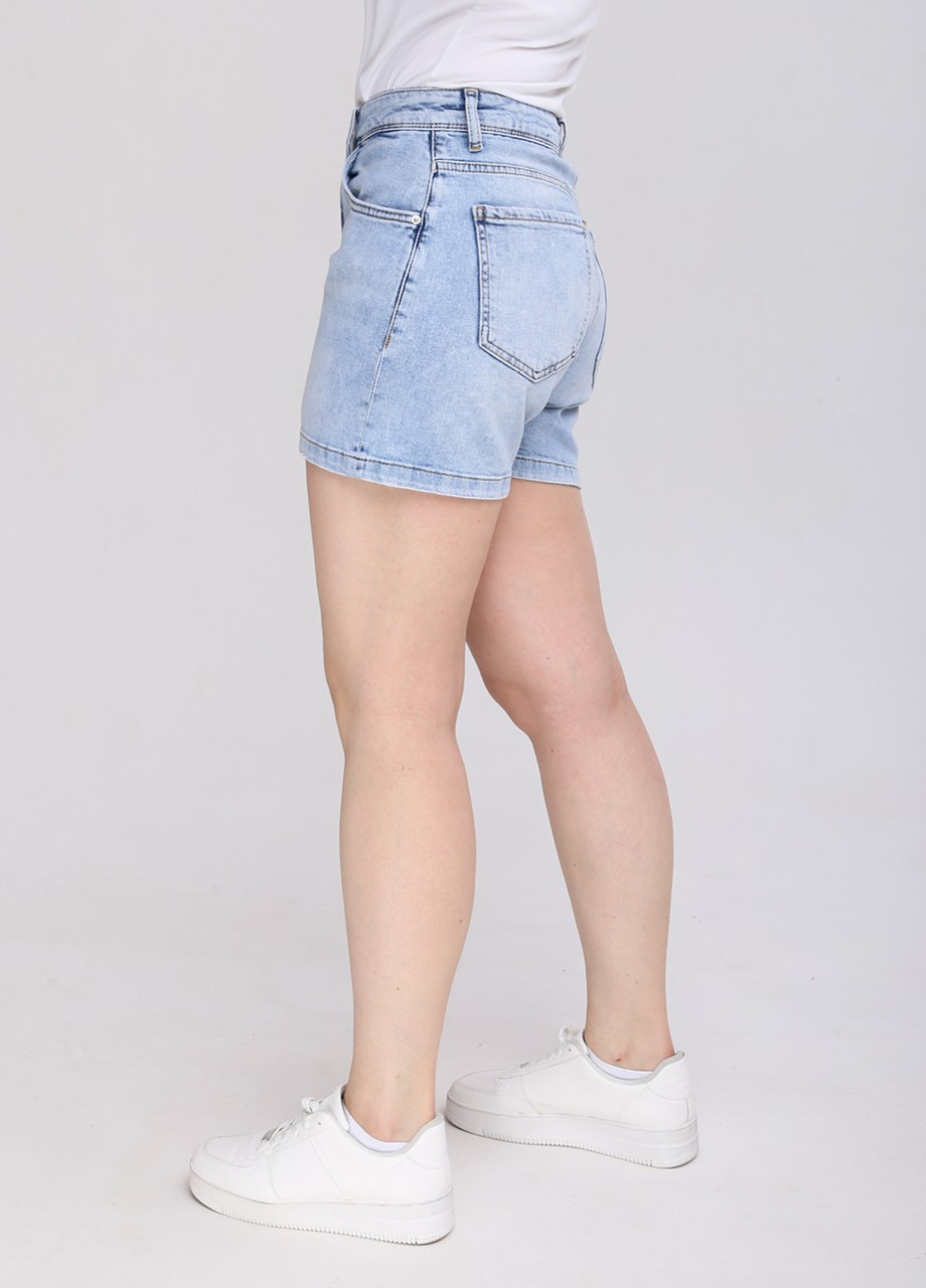 Шорти джинсові жіночі блакитні Angelina Mara mom (259815961)