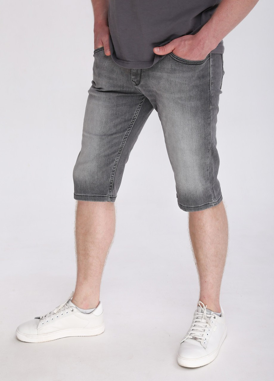 Шорти чоловічі джинсові сірі терті зі стрейчем ARCHILES (259815969)