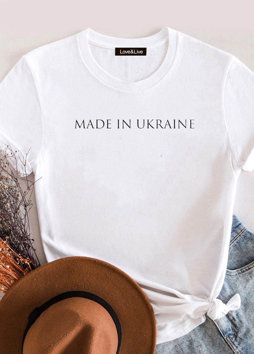 Белая демисезон футболка женская белая made in ukraine Love&Live