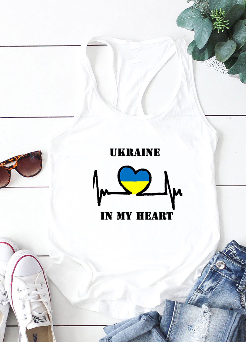 Майка жіноча біла Ukraine in my heart-2 Love&Live — 259875253