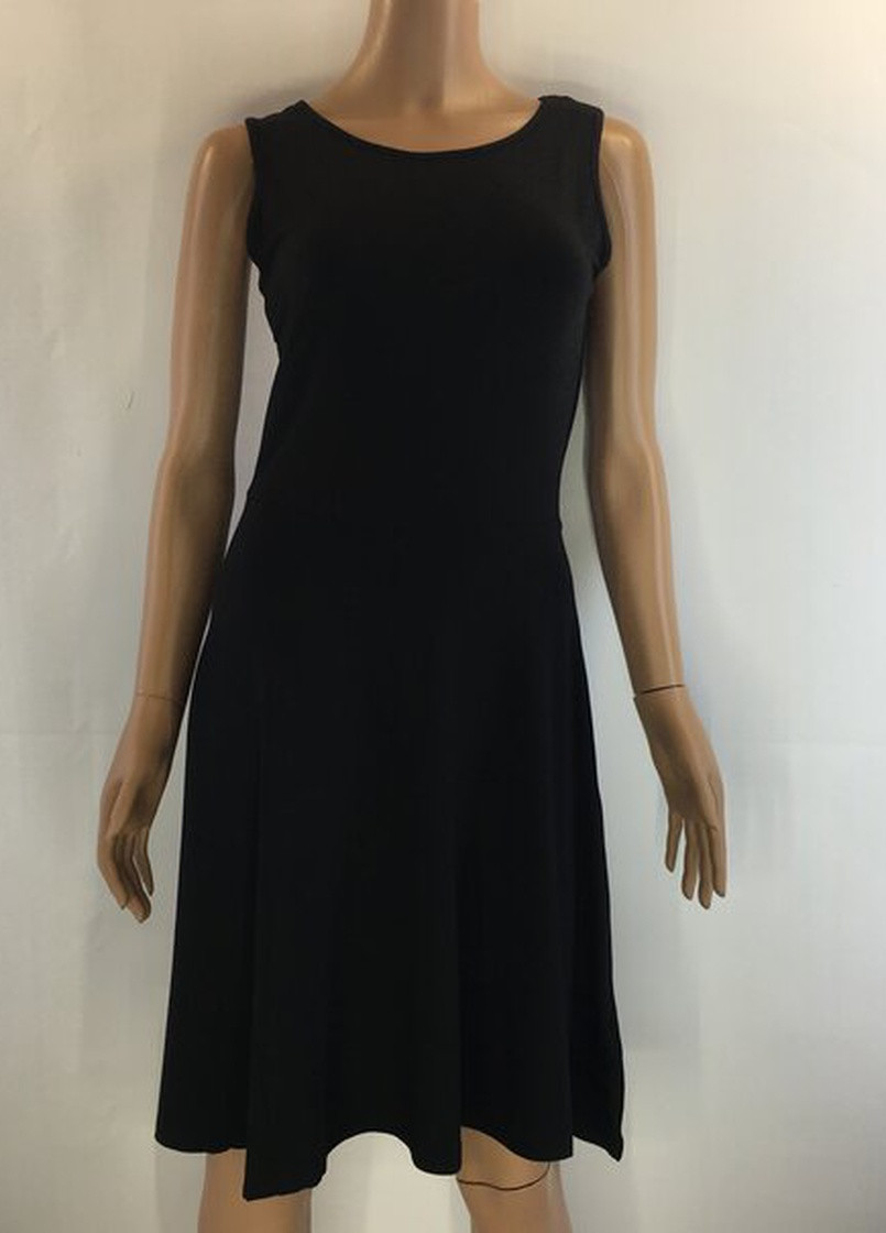 Черное кэжуал платье клеш Tamaris однотонное