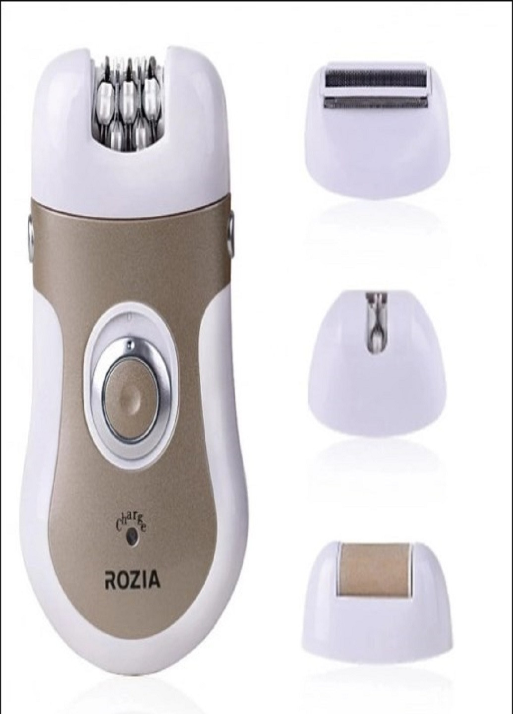 Акумуляторний епілятор Rozia HB-6006 з подвійним лезом для гоління і насадками білий VTech (259906239)