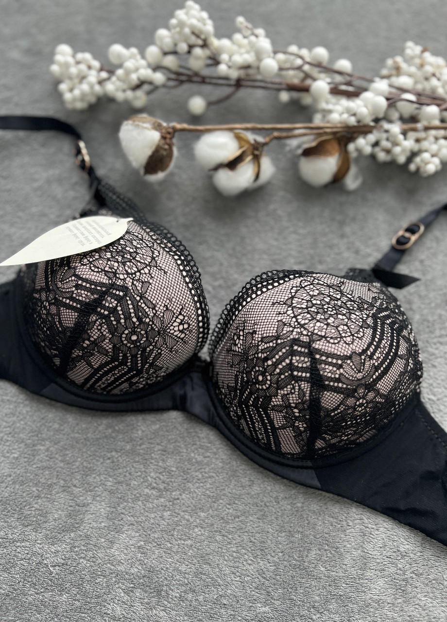 Чорний бюстгальтер роксолана 3d з масажним гелевим потрійним пуш ап 3см 80c 85c 90с чорний No Brand