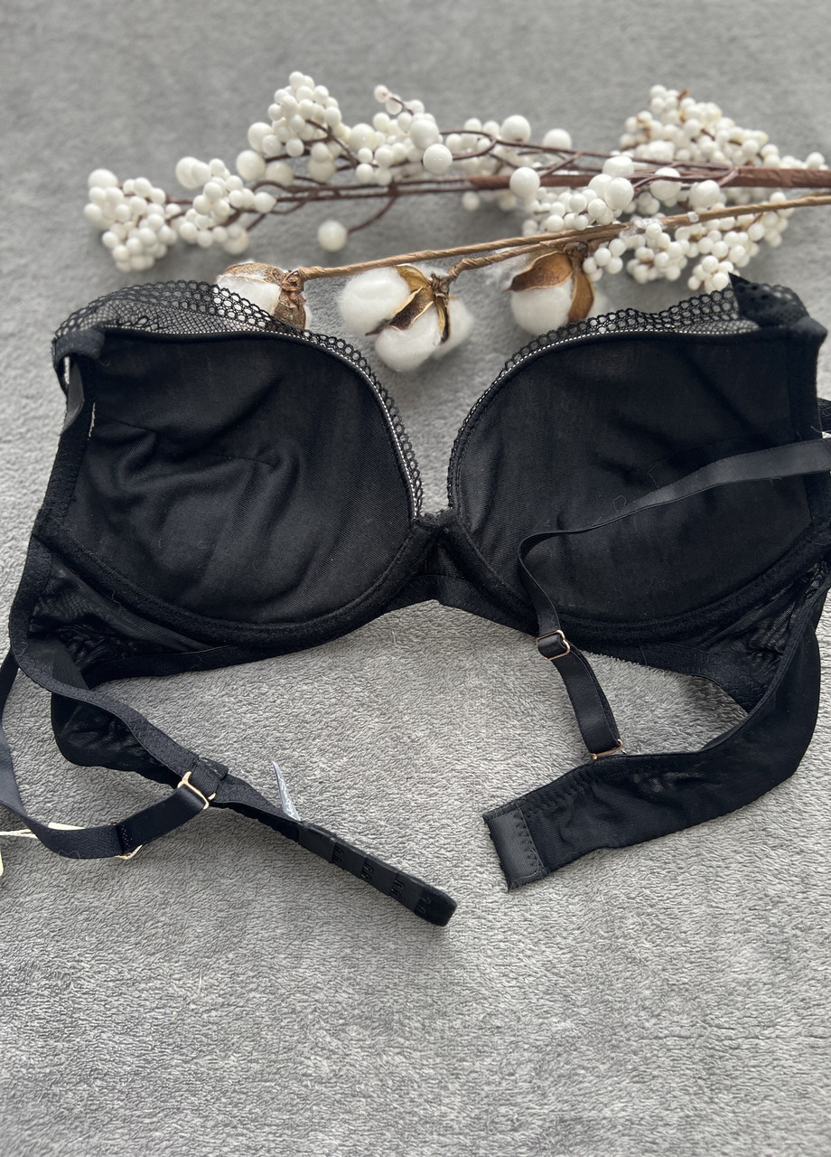 Чорний бюстгальтер роксолана 3d з масажним гелевим потрійним пуш ап 3см 80c 85c 90с чорний No Brand