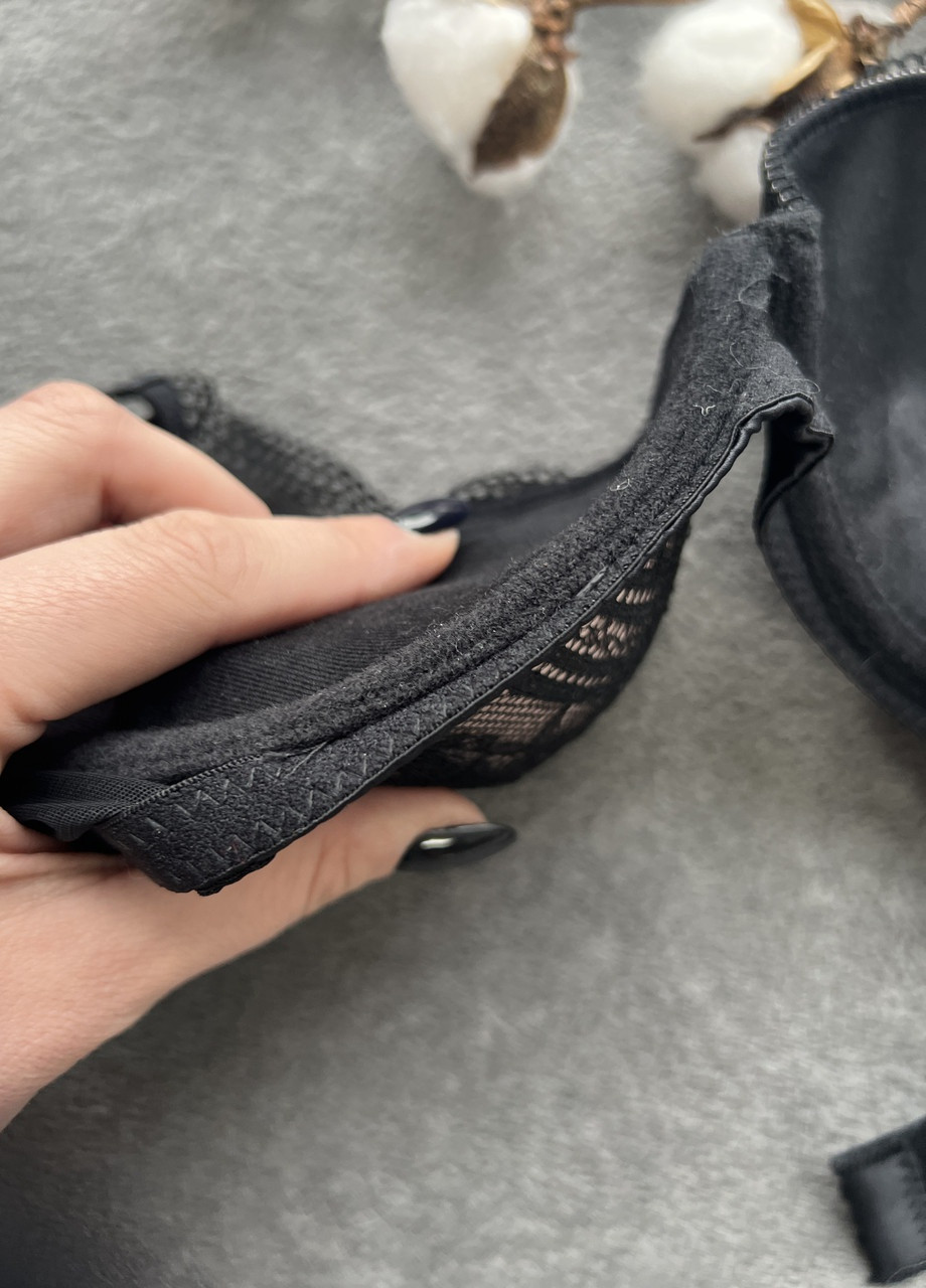 Чорний бюстгальтер роксолана 3d з масажним гелевим потрійним пуш ап 3см 80c 85c 90с чорний No Brand