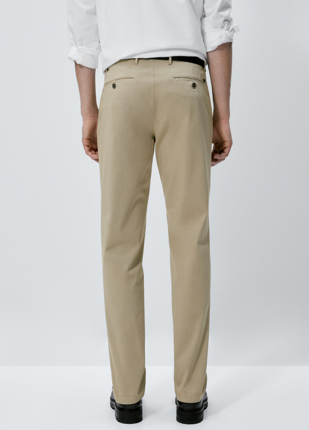 Бежевые классические демисезонные брюки Massimo Dutti