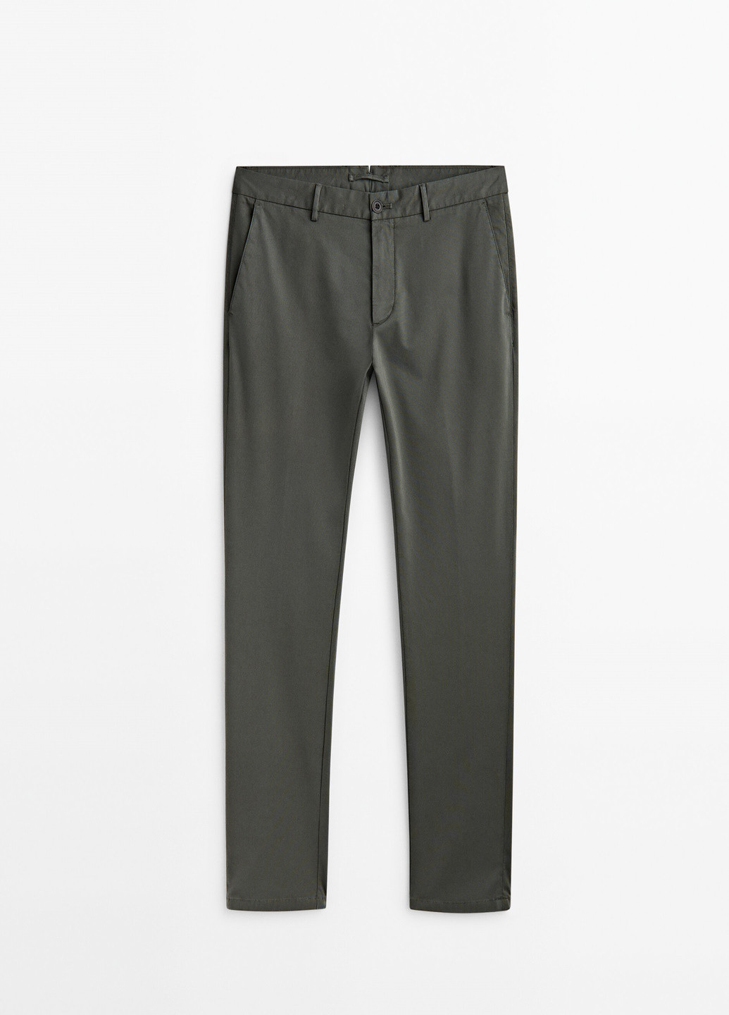 Хаки классические демисезонные брюки Massimo Dutti
