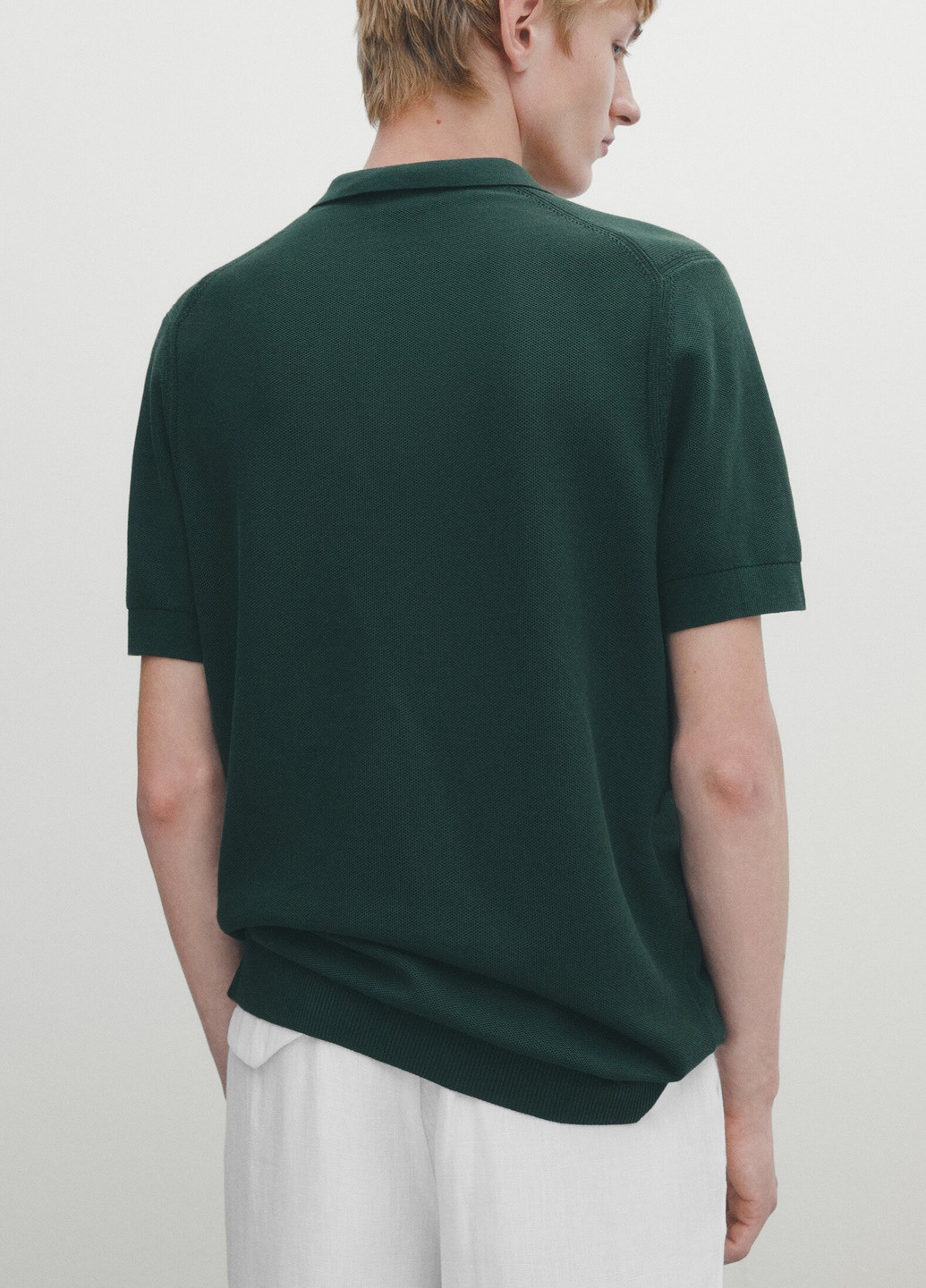 Зеленая футболка-поло для мужчин Massimo Dutti