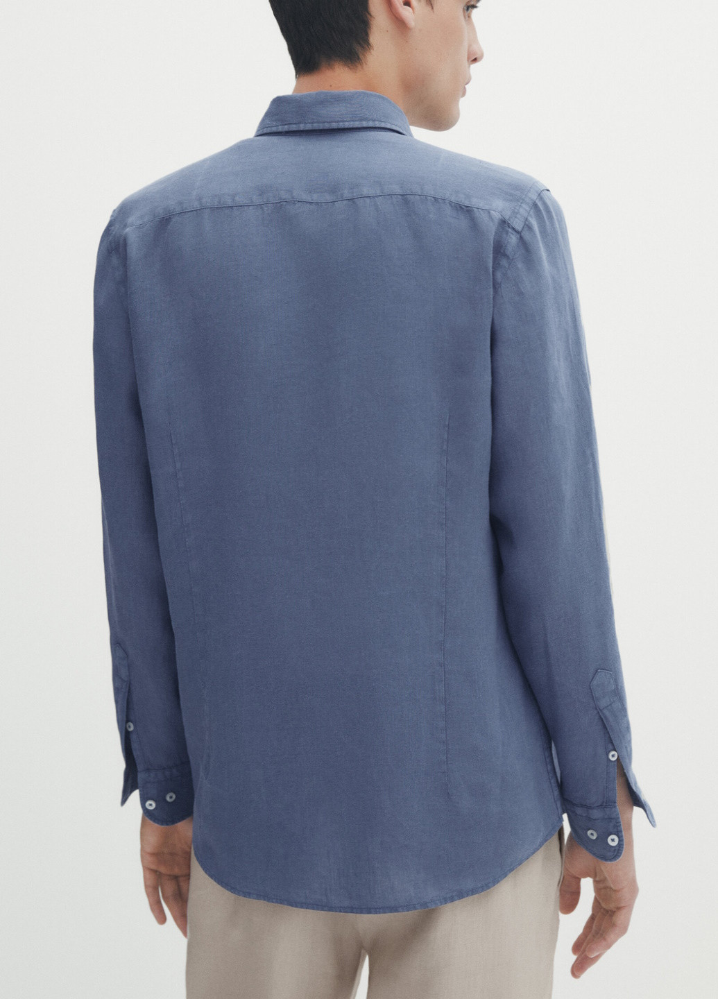 Синяя классическая рубашка Massimo Dutti