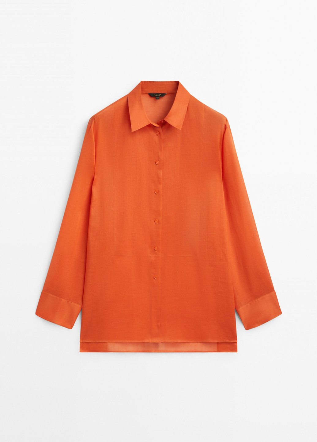 Оранжевая повседневный рубашка однотонная Massimo Dutti